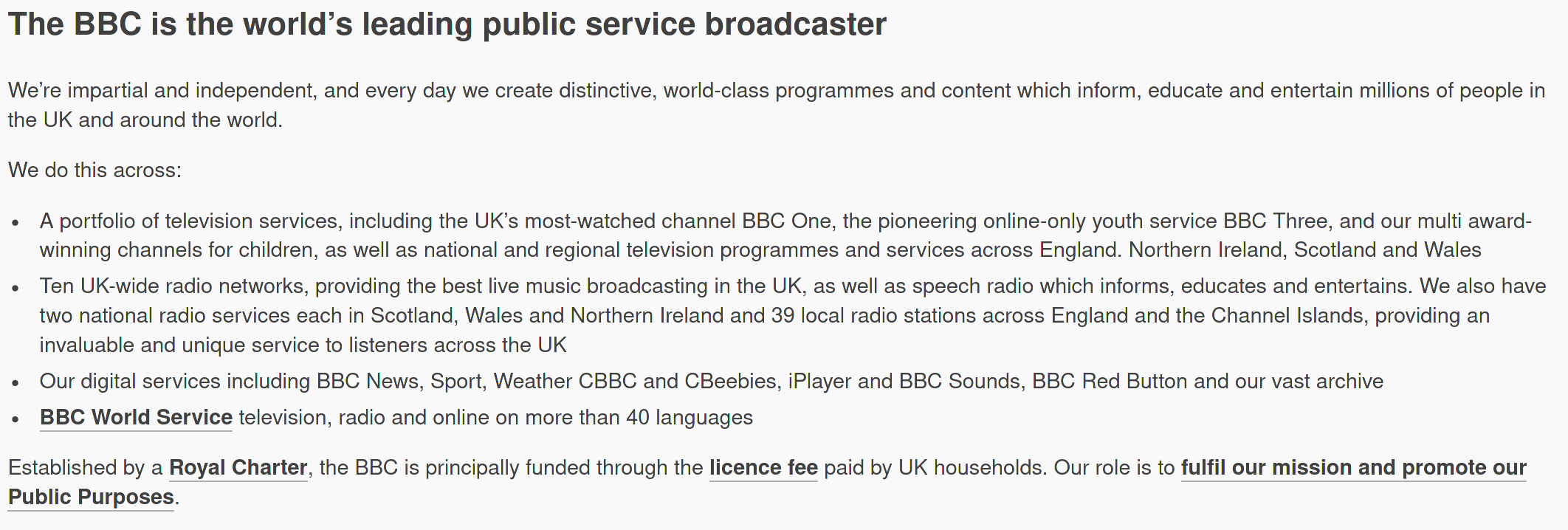 BBC information, part 1